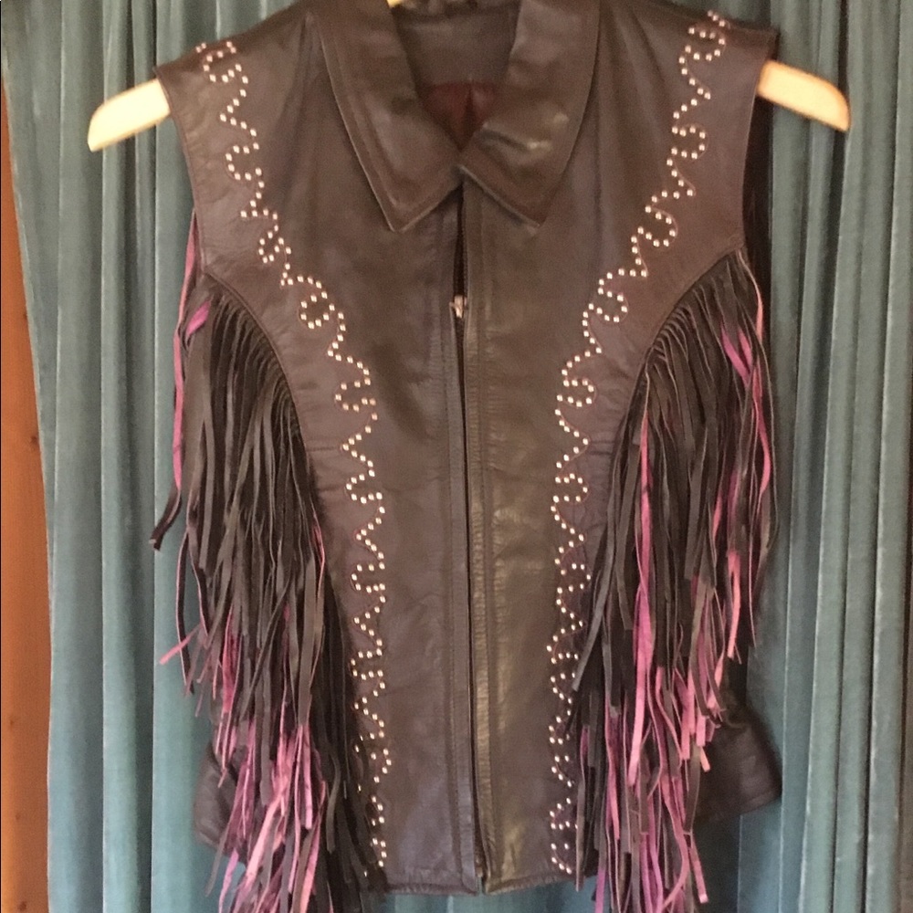 💜🖤Leather vest 🖤💜